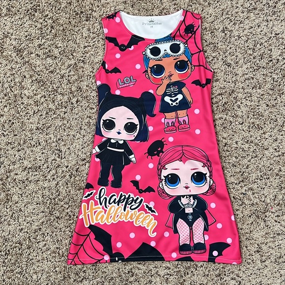 Girls adorable LOL print Halloween dress - Picture 3 of 5
